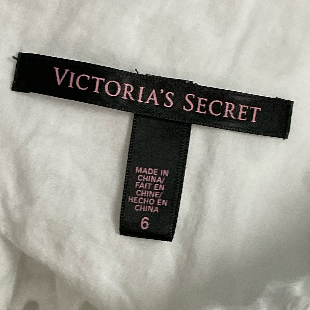 Victoria's Secret White Eyelet Lace Fit Flare Cut Out Fitted Sleeveless Dress 6 - Picture 13 of 13